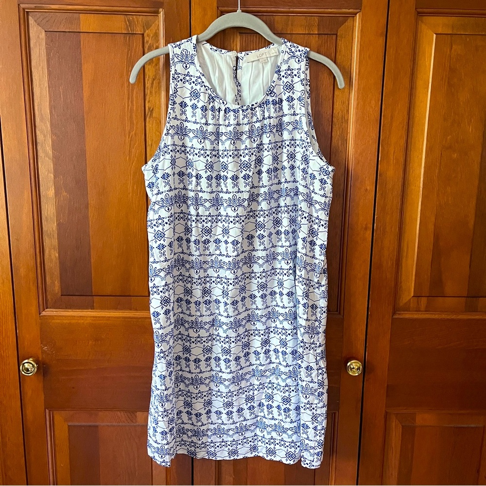 Loft petite sheath dress with embroidery pattern